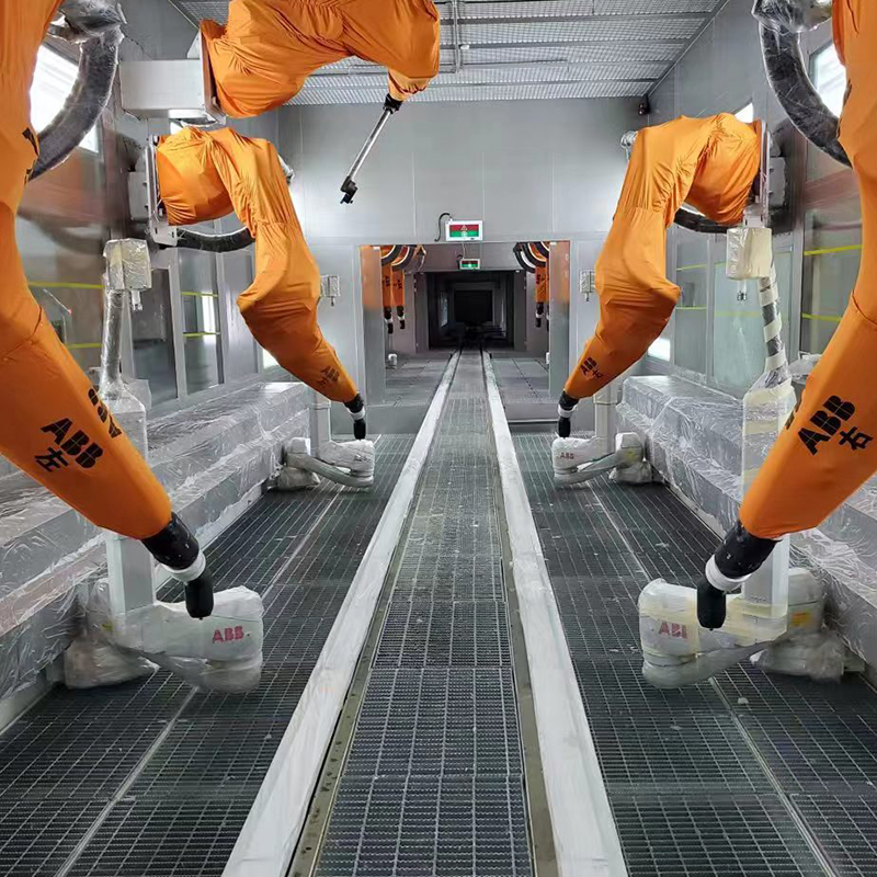 モーターケーシング用スプレー塗装ライン